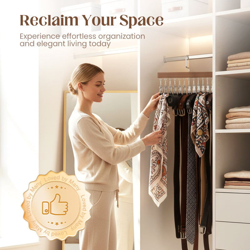 Wooden Clip Hanger for Closet Organization – Rotating Design