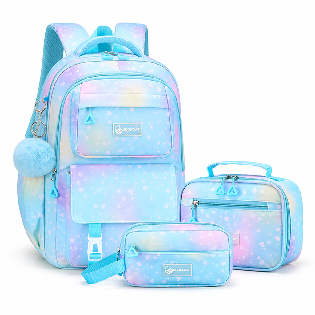 Large-Capacity Multiple-Pocket 16-Inch Backpack Set (3-Piece)