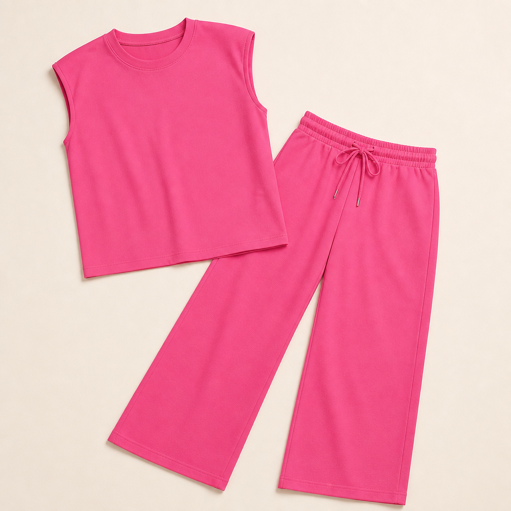 Aesthetic — coordinating set designed for an easy put-together look, not body change