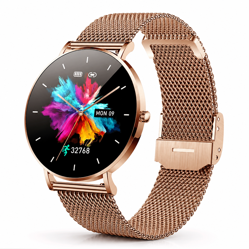 Health-Tracking Slim Metal Smartwatch (5-7 Day Battery)