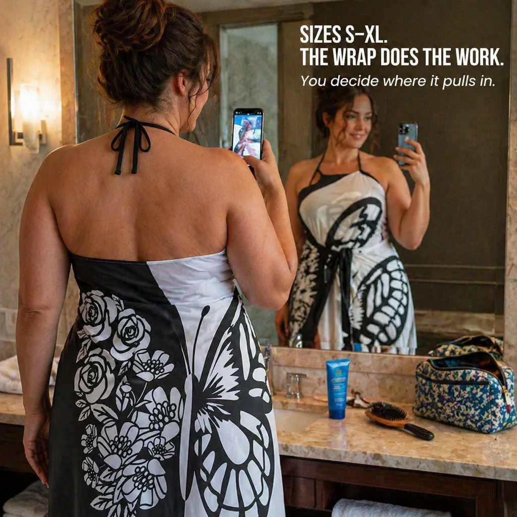 Butterfly Breeze™ — Wrap, Knot & Turn Heads with Bold Butterfly Print