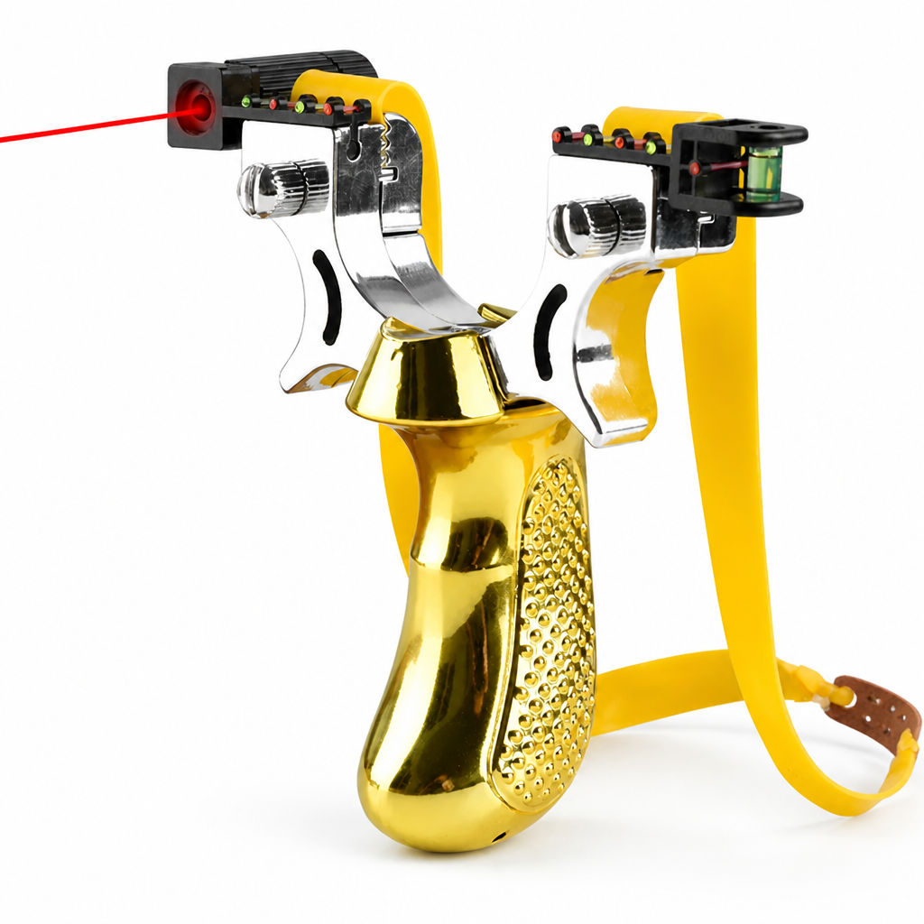Built-In Laser & Level Anti-Slip Grip Slingshot