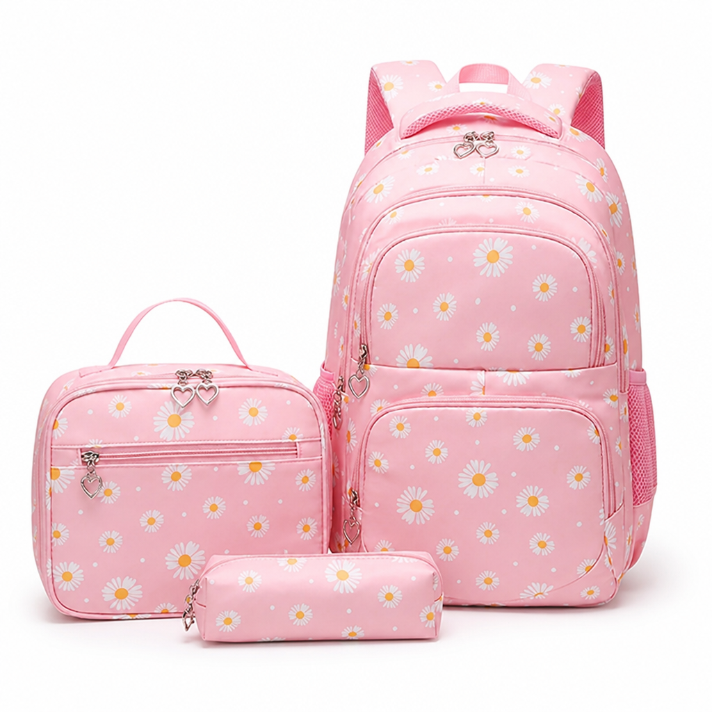 Lightweight Large-Capacity Daisy Backpack (Set of 3)