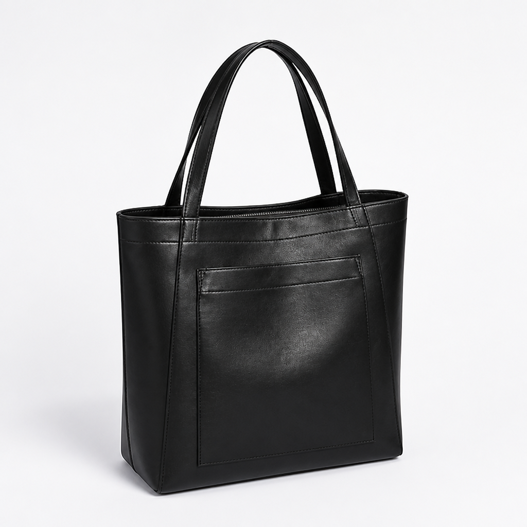 Premium PU Leather Convertible Zip-Top Tote Bag