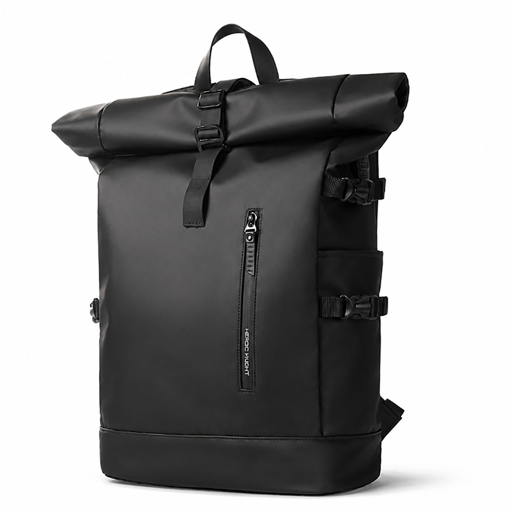 Water-Repellent Roll-Top Convertible Pannier Backpack (18–25L)