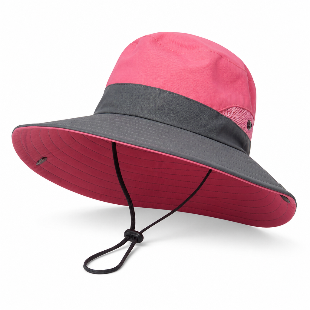 UPF 50 Breathable Foldable Sun Hat (Ponytail Hole & Chin Strap)