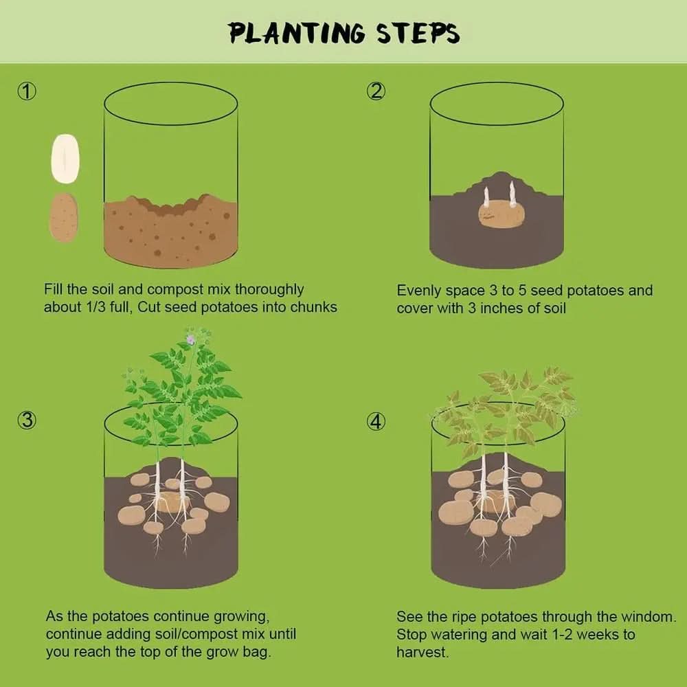Set of Grow Bags for Fabric Planters