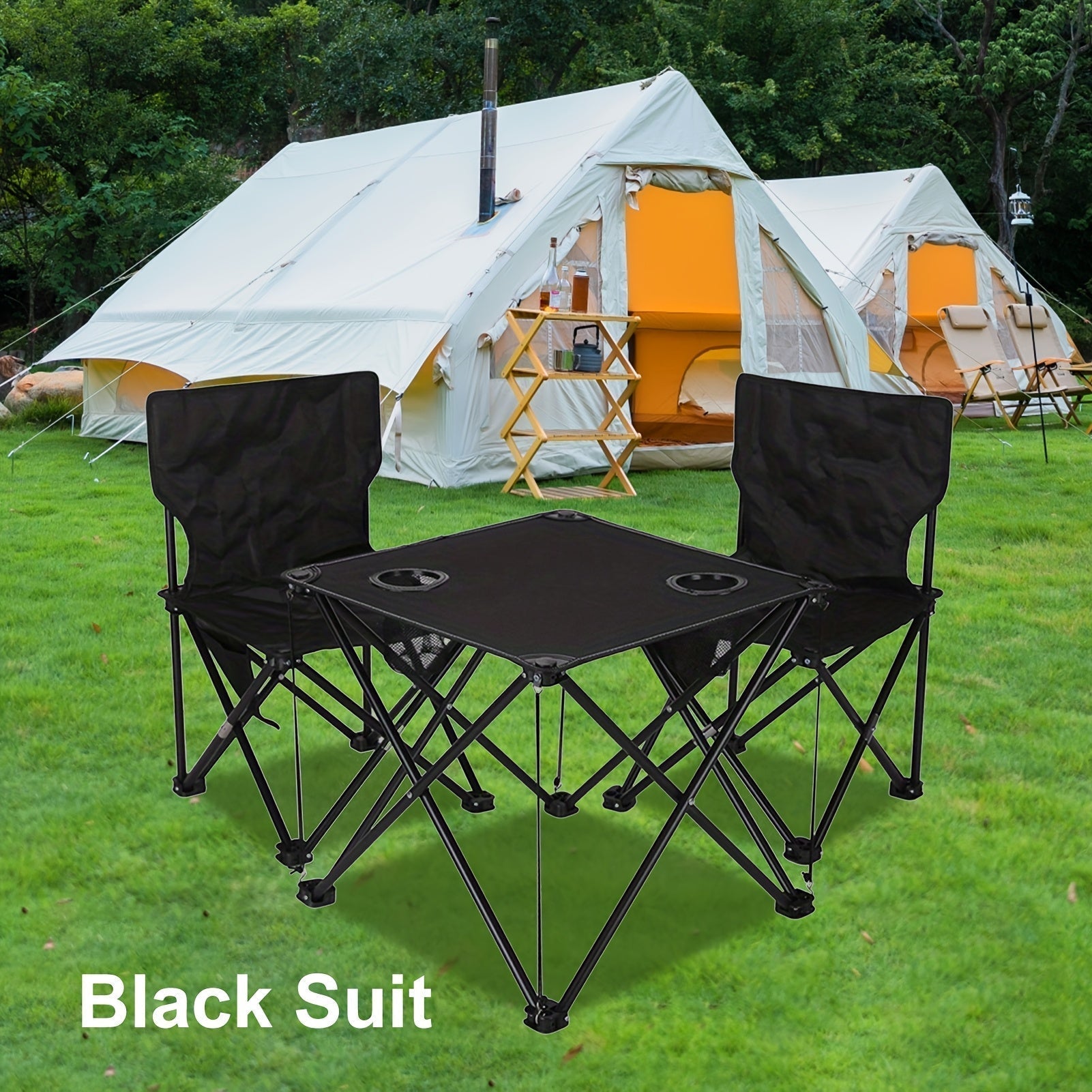 Compact Outdoor Furniture Set with Metal Frame and Oxford Fabric