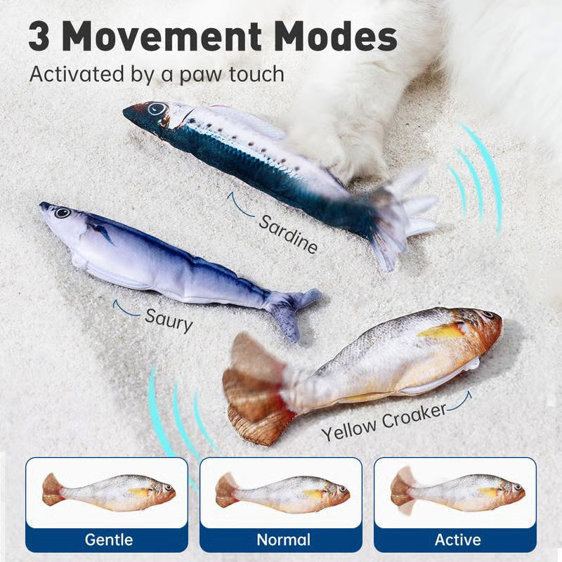 Motion Sensor Cat Toy - Interactive Fish Design