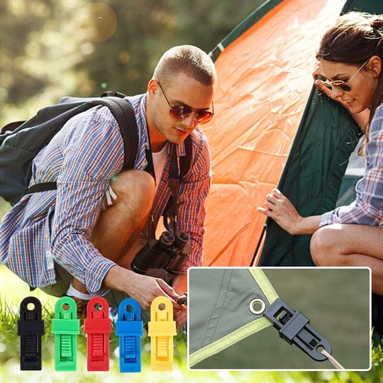 Weatherproof Clothespins Set - 50 Pieces with Spiral Lock