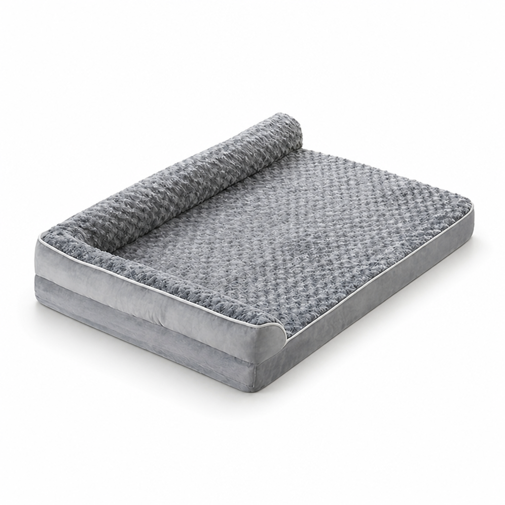 L-Shaped Orthopedic Memory Foam Dog Bed (Includes Extra Mat)