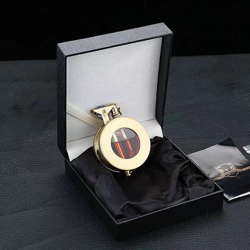 Classic Refillable Pocket Lighter - Vintage Retro Gas Lighter for Collectors