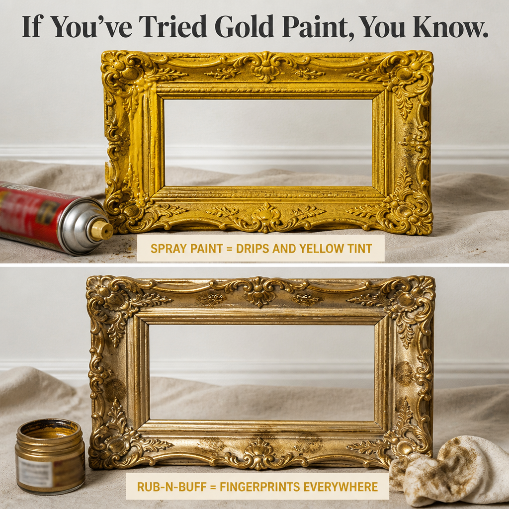 BrilliqueGlo™ — Apply Gilded Gold That Turns Thrift Finds Into Antique Wonders