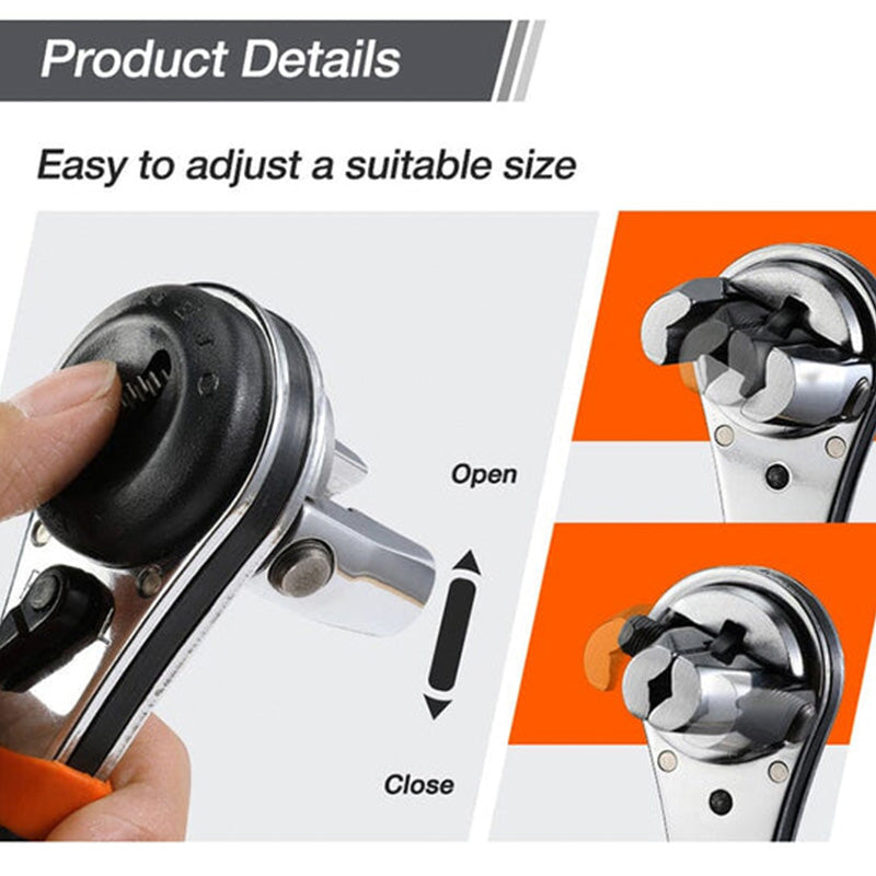 Chrome Vanadium Steel Ratchet Wrench with Adjustable Features