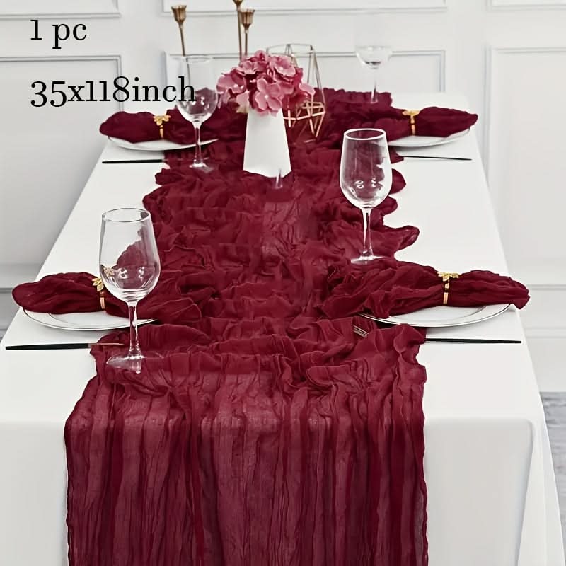 Crinkled Cheese Tablecloth for Stylish Boho and Holiday Decor