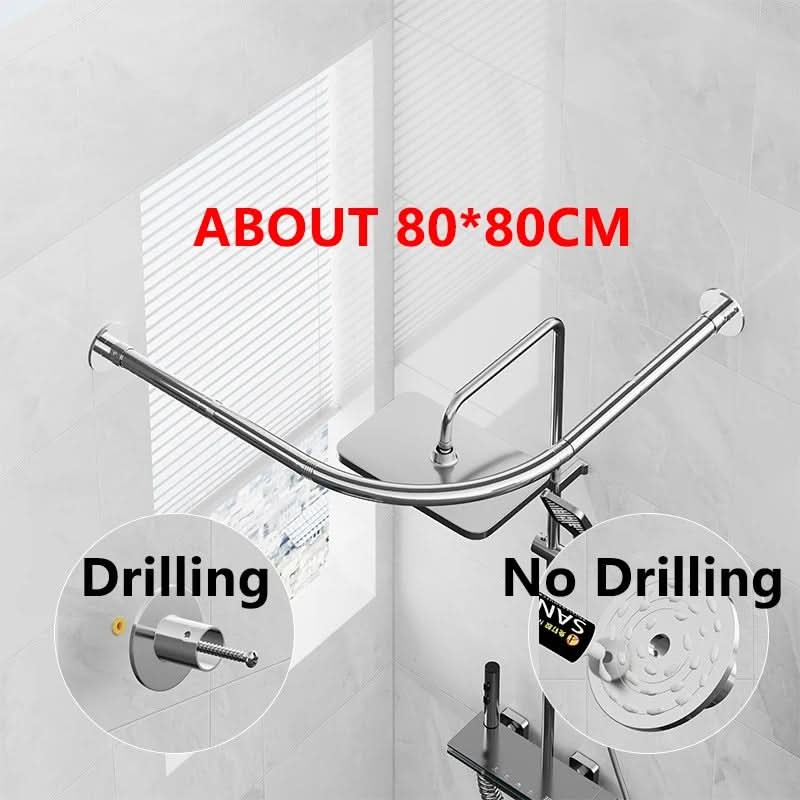Telescopic L-Shaped Shower Curtain Rod