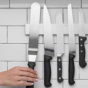 14-Inch Magnetic Knife Rack in Stainless Steel for Wall or Refrigerator