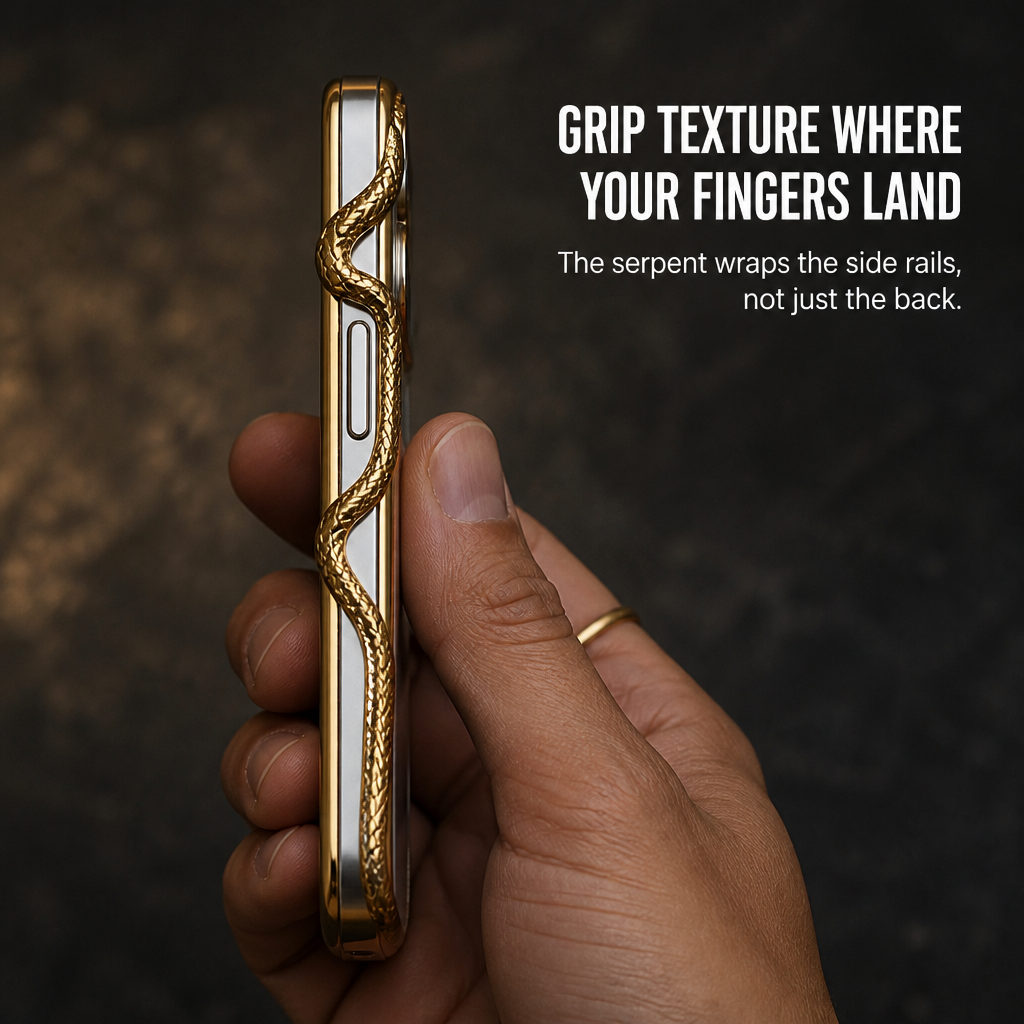 Serpentine Luxe™ — Sport Your iPhone as a Sculpted Jewelry Masterpiece