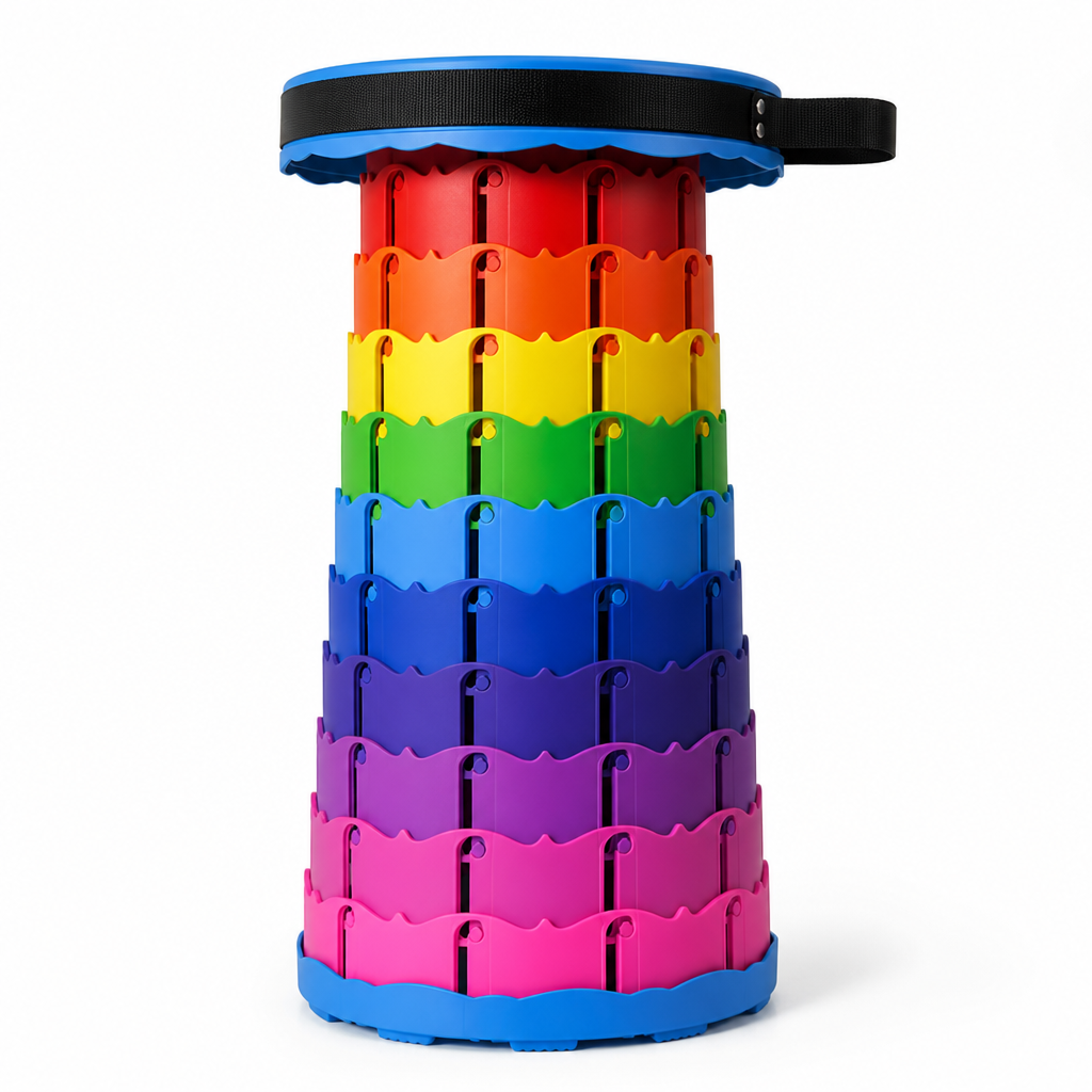 Lightweight Telescopic Height-Adjustable Camping Stool
