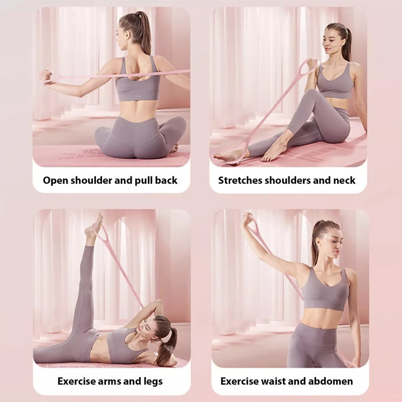 Non-Slip Handle Silicone Stretching Band for Yoga and Exercise