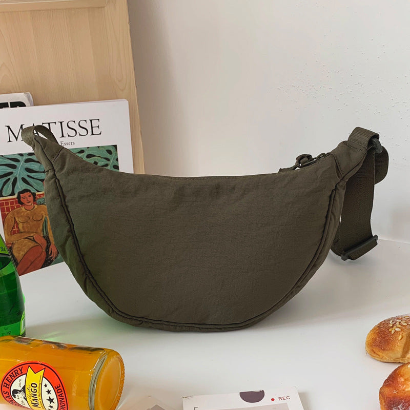 Adjustable Strap Half-Moon Shaped Shoulder Bag