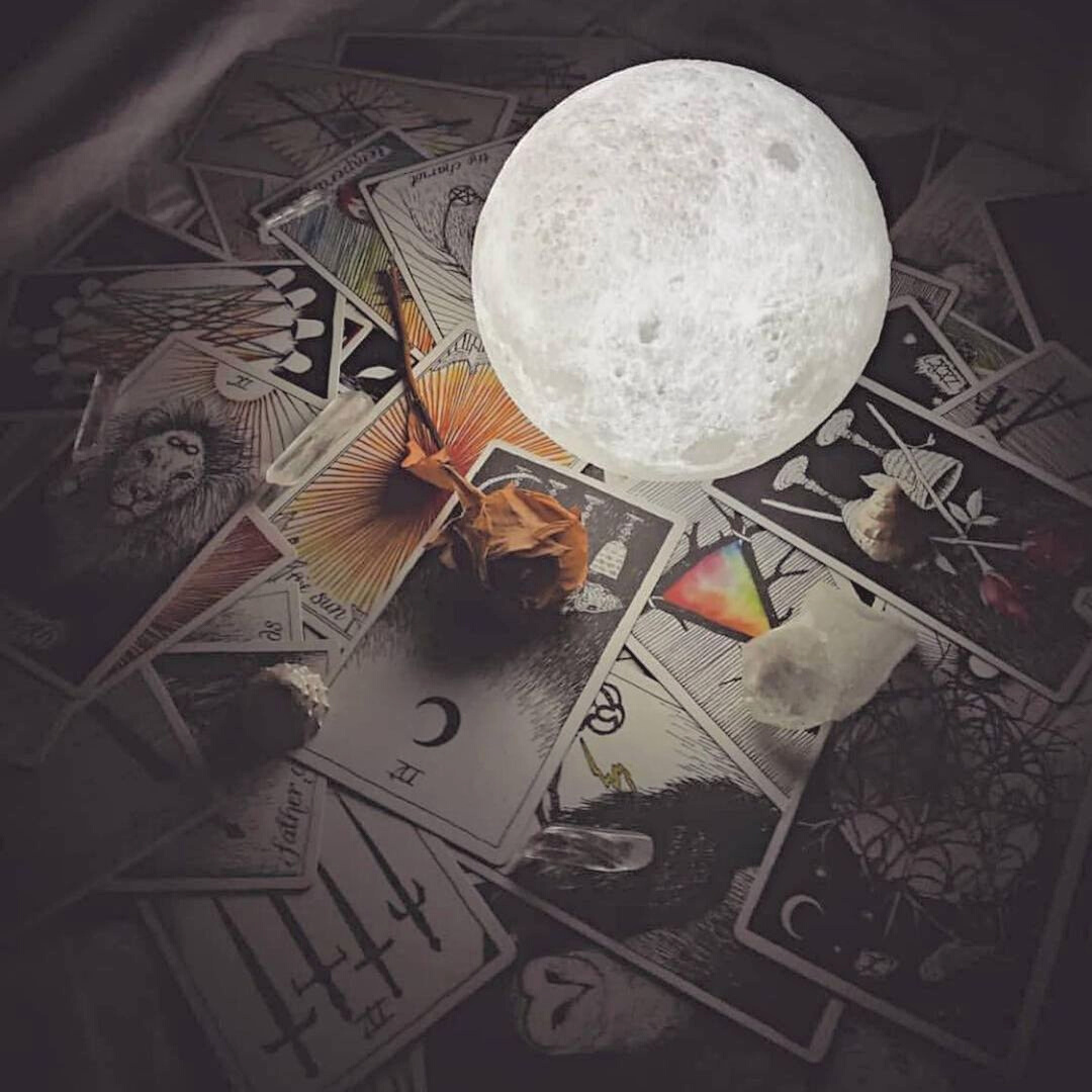 Touch-Controlled Moon Lamp with Wooden Base
