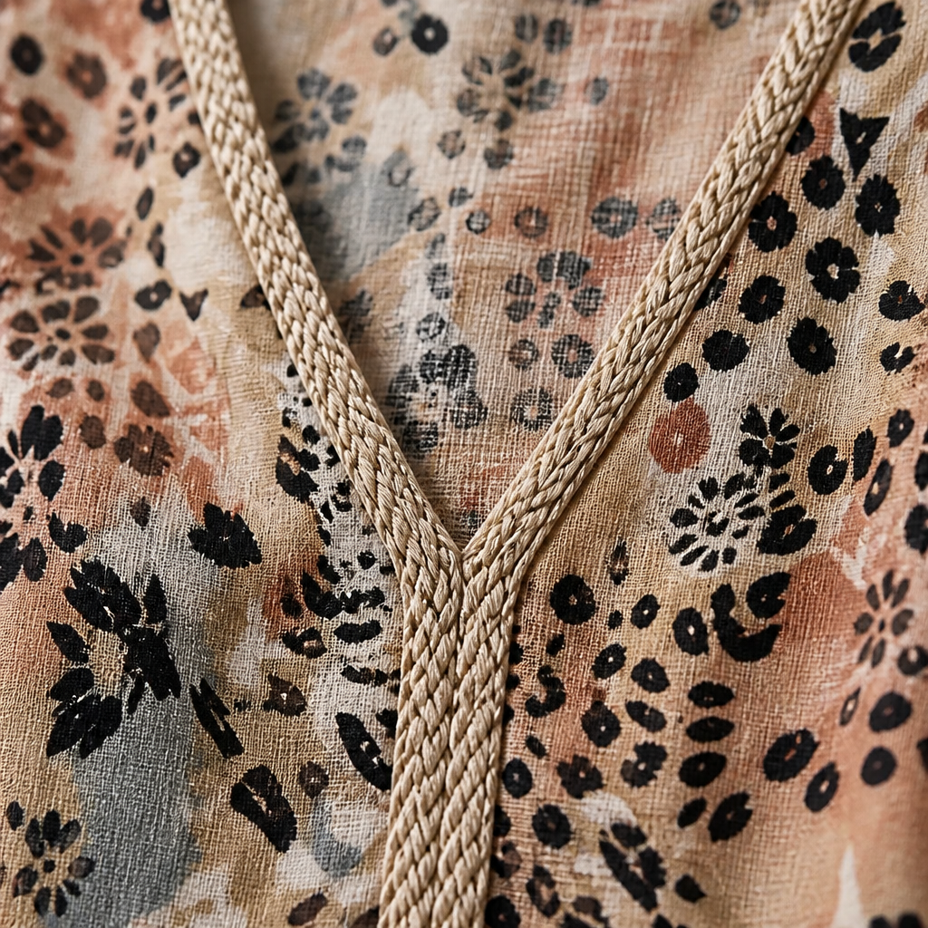 Aesthetic — boho printed midi dress celebrating style, comfort, and a mature vacation vibe.