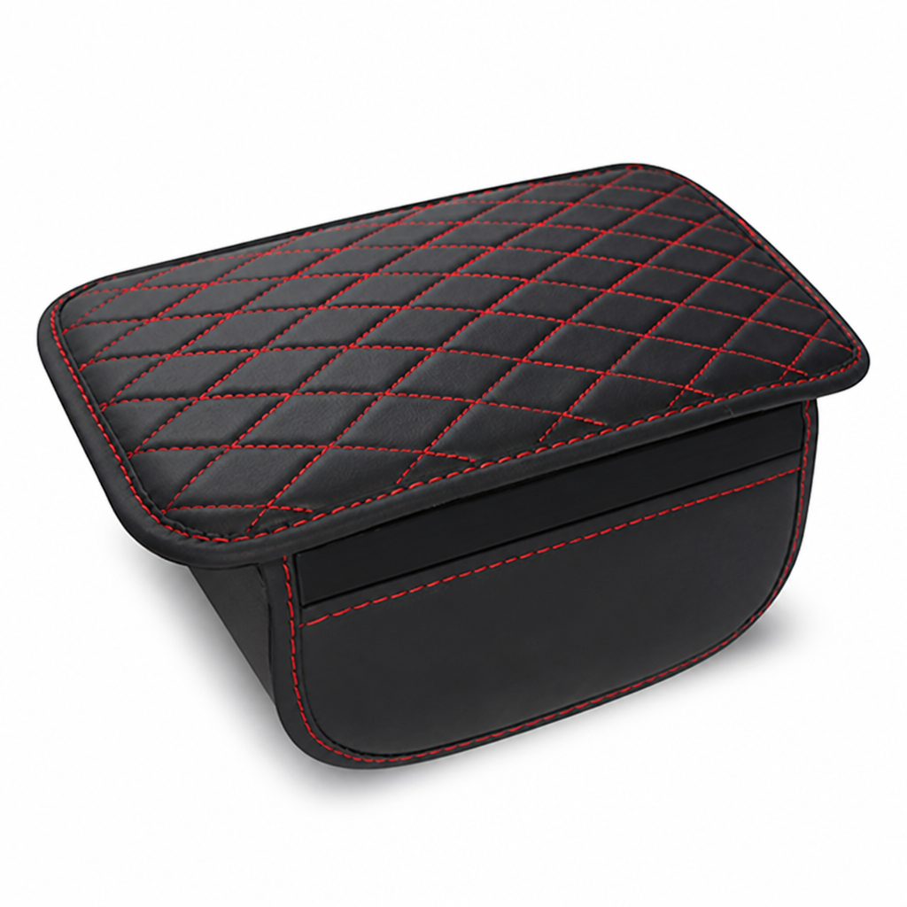 PU Leather Built-In Storage Armrest Mat