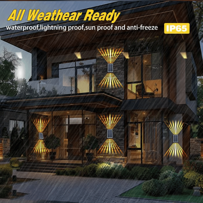 Dual-Beam Solar Wall Light