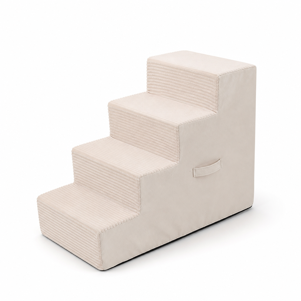 High-Density Foam & Non-Slip Dog Stairs (4-Step)