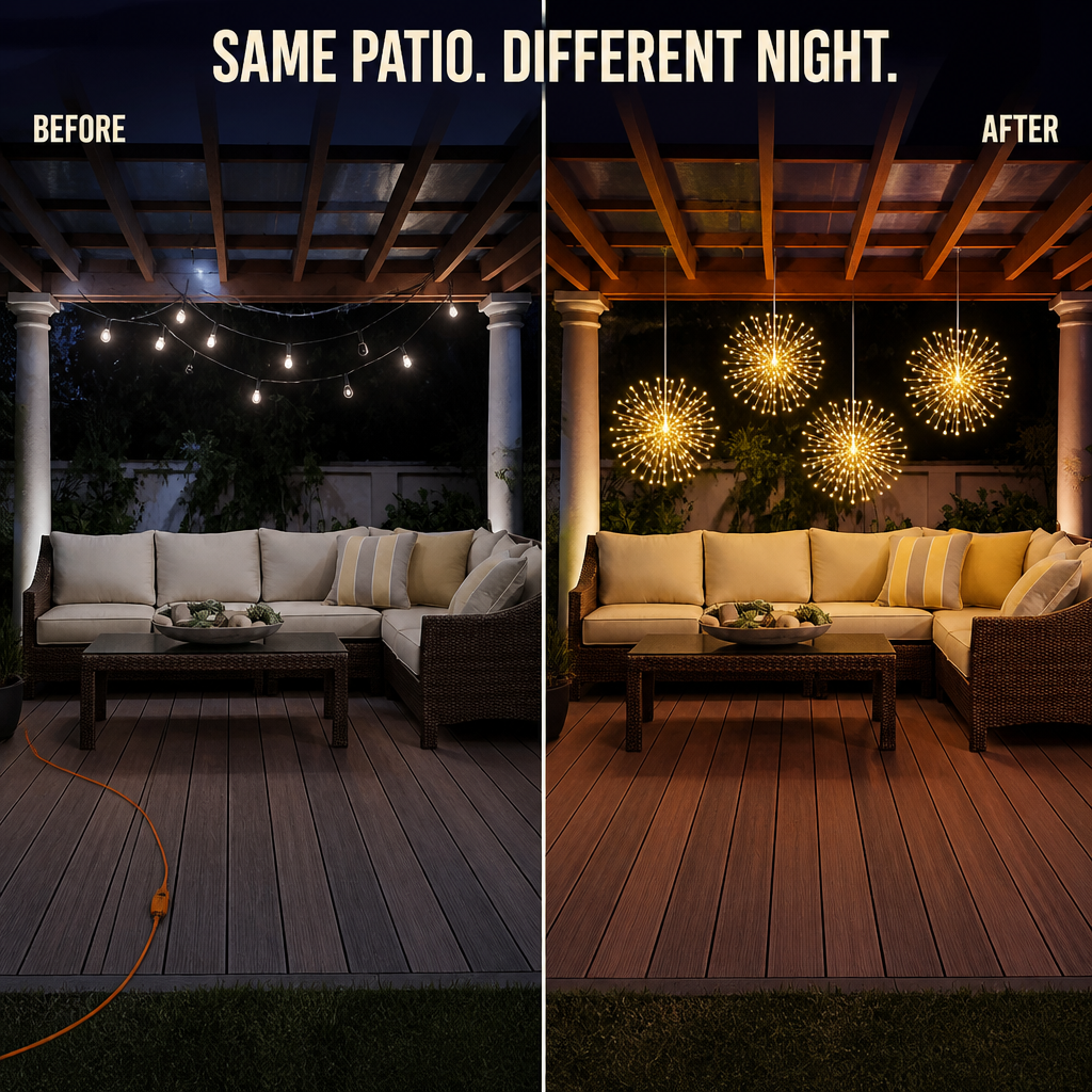 LumaSphere™ — Suspend Twinkling Solar Firework Lights Over Any Patio or Garden