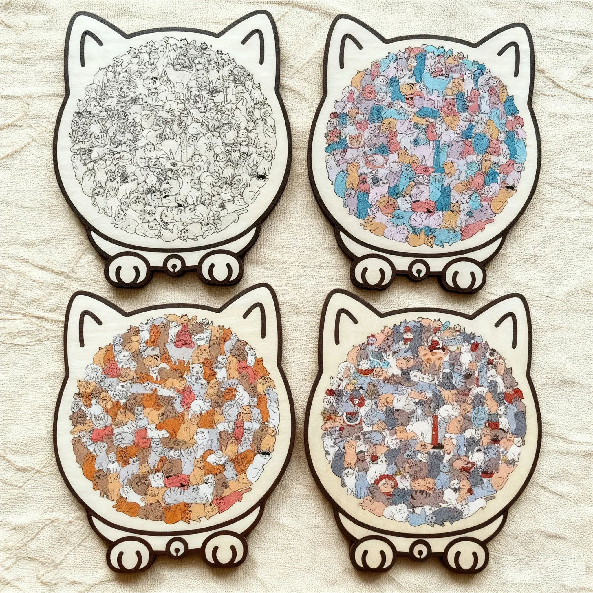 WhiskerCraft™ Wooden Puzzle — Melt Stress Away with Every Satisfying Click and Create Calm Cat Art