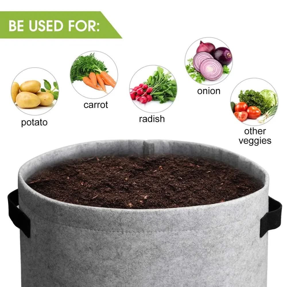 Set of Fabric Planter Bags for Growing Plants