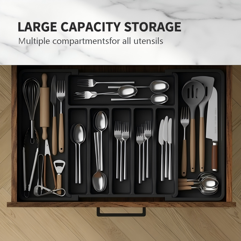 Adjustable Cutlery Organizer for Drawers – 33 to 57 cm Expandable