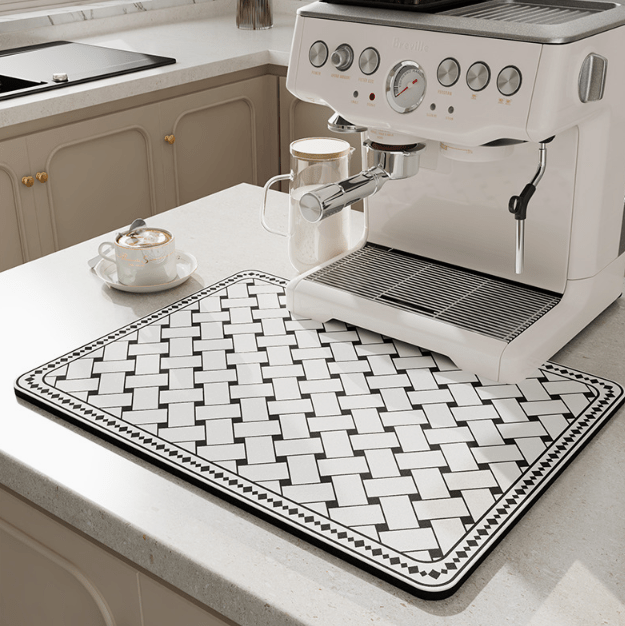 Drip Pad | Diatomite Kitchen Mat Quick-Drying | Keeps Countertop Dry | DishDryer