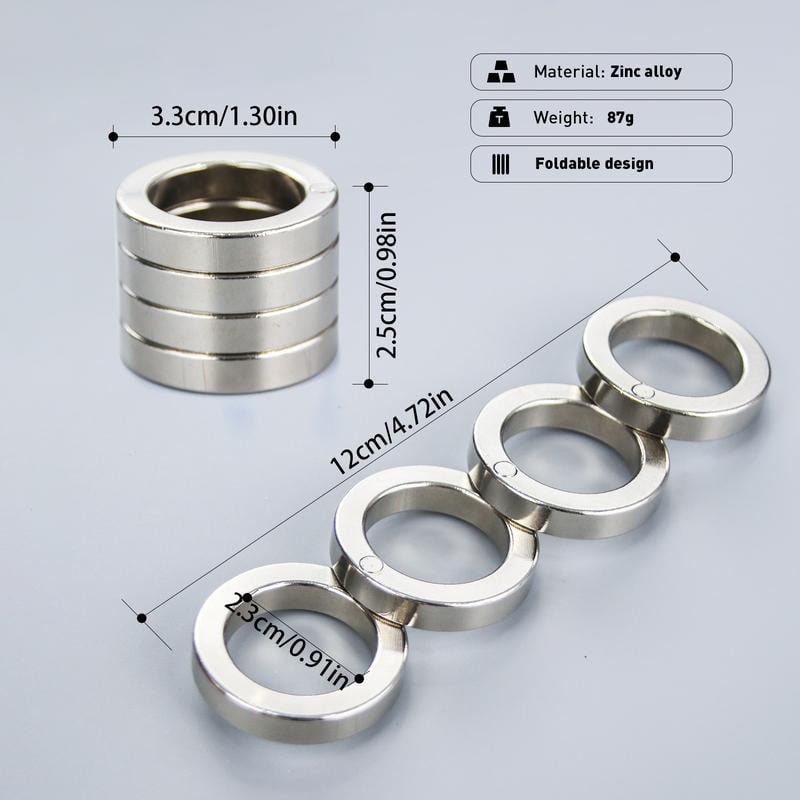 Silent Operation Folding Ring with Metal Structure and Touch Feedback