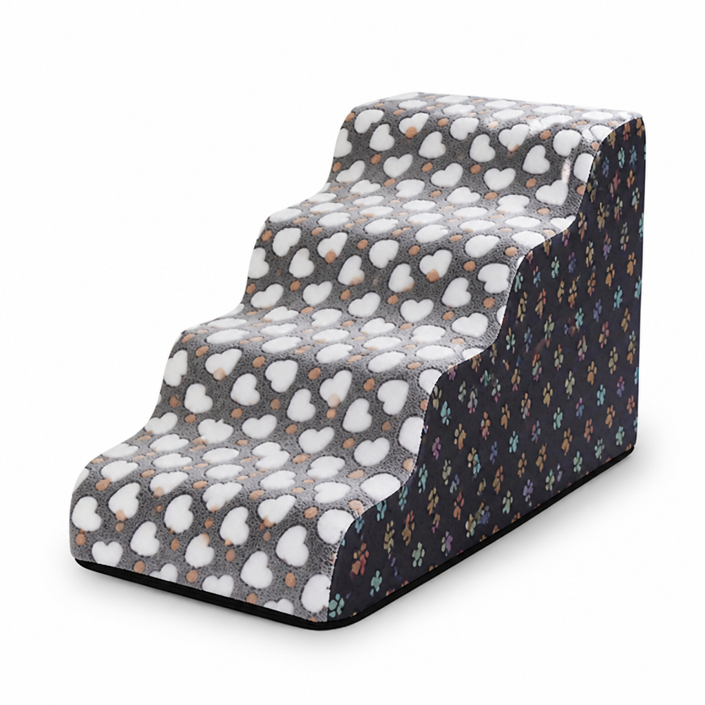 Plush Foam & Non-Slip Pet Stairs (Removable Washable Cover)