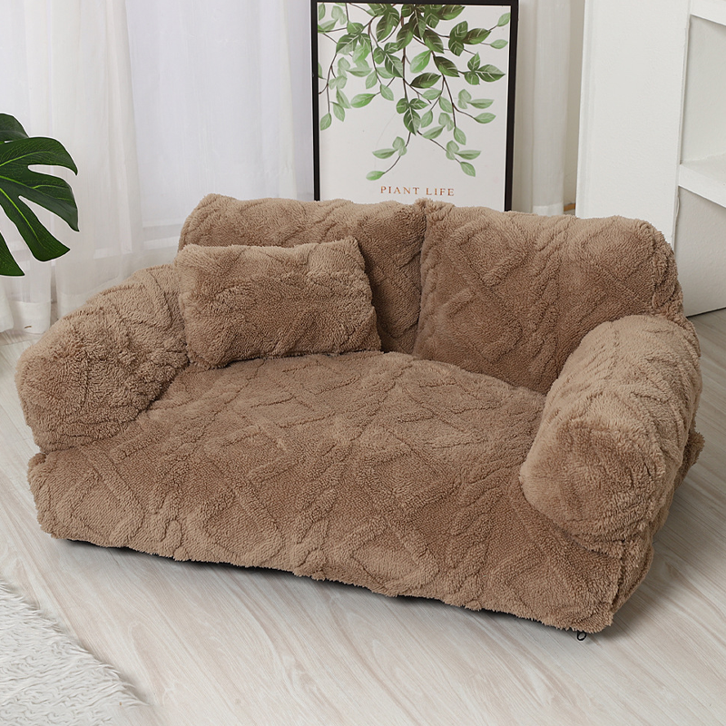 Cozy Sofa Dog Bed with Raised Edge – Soft Plush Design