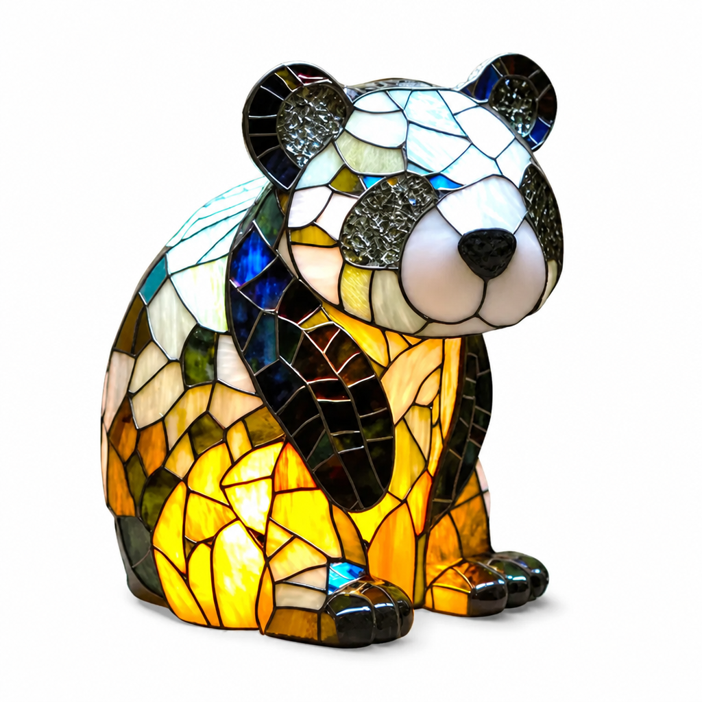 Colorful Stained Glass Animal-Print Table Lamp (20 Styles)