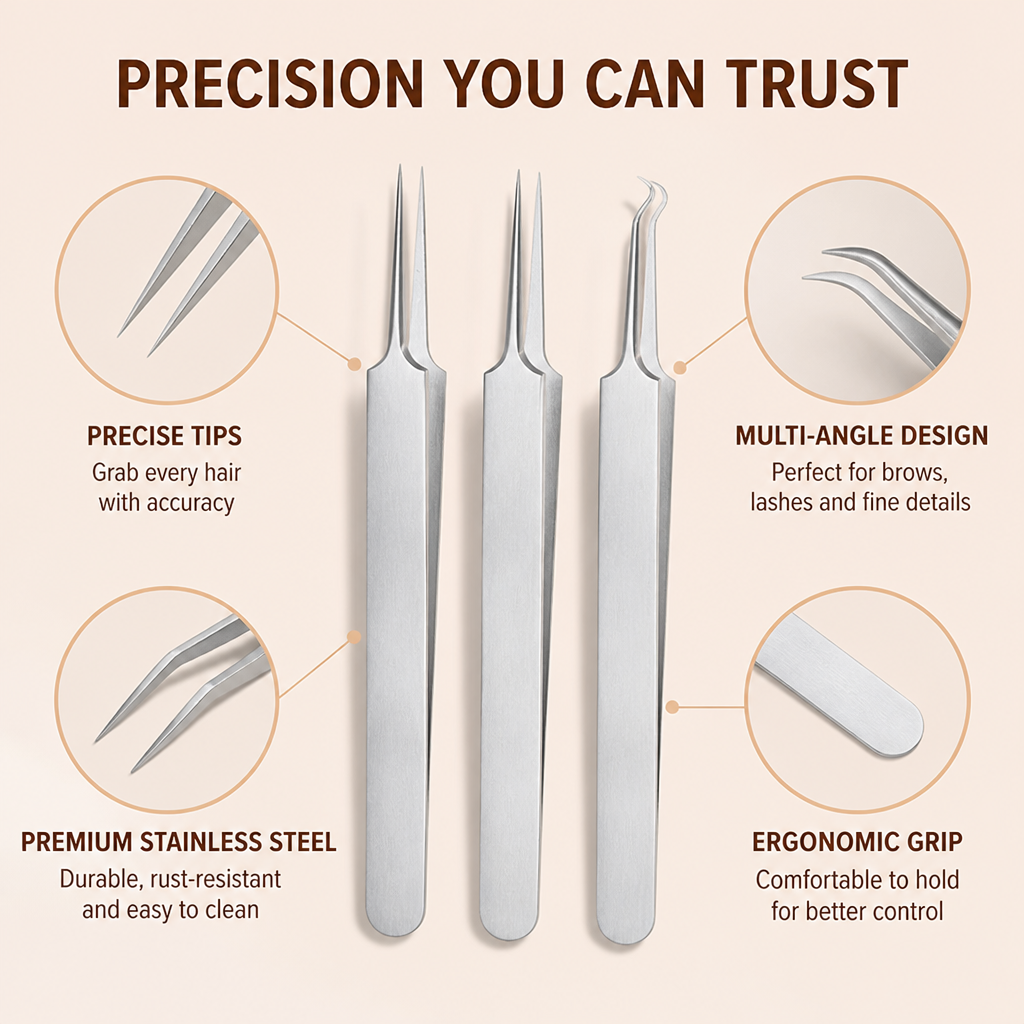 LumiCraft™ Precision Tweezers — Sculpt Flawless Brows and Lashes with Effortless Confidence