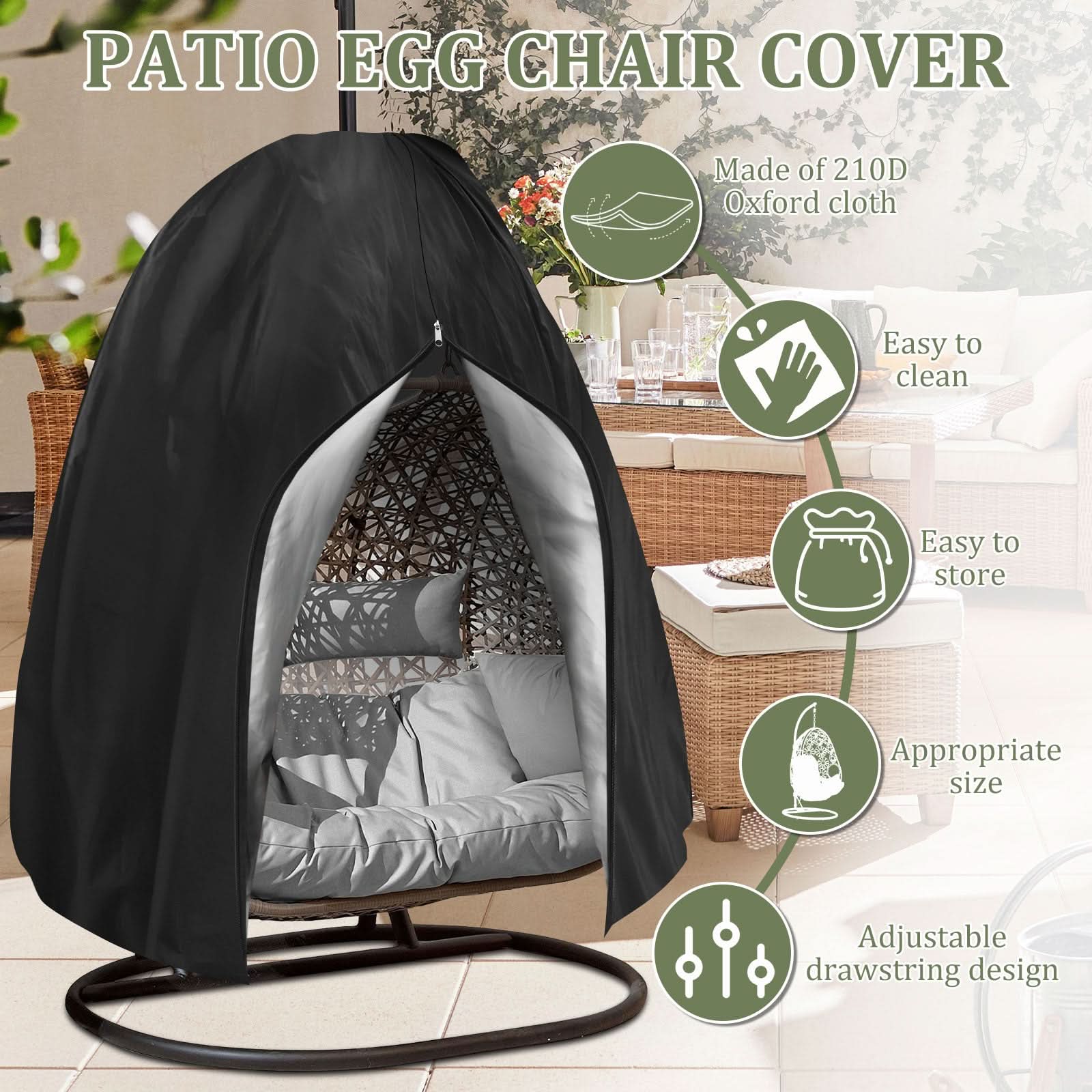 Hanging Cover for Outdoor Egg Chairs