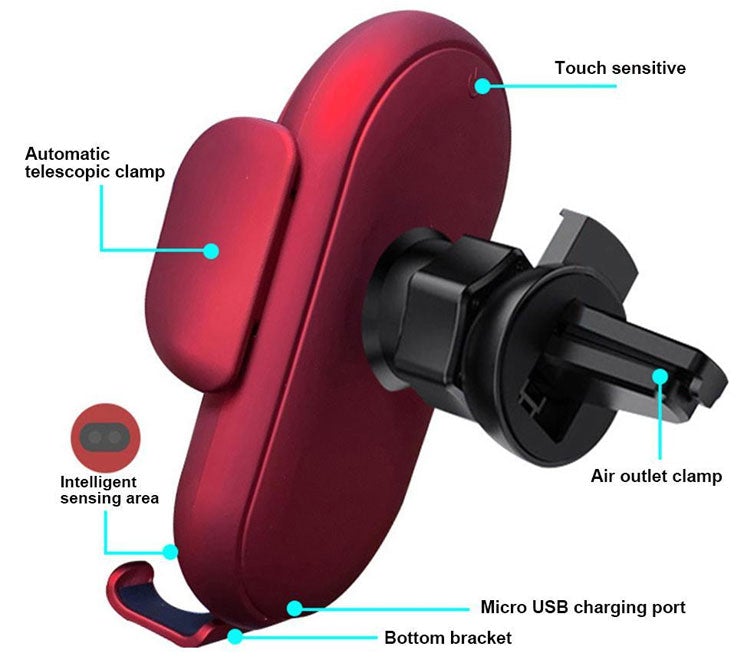 Car Mount with Wireless Charger for Smartphones