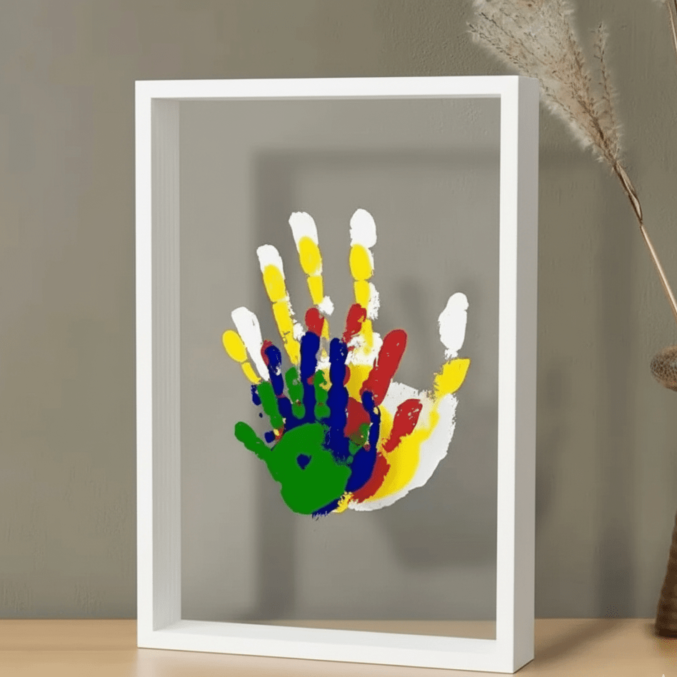 Baby Hand and Footprint Impression Kit with Clay and Wooden Frame
