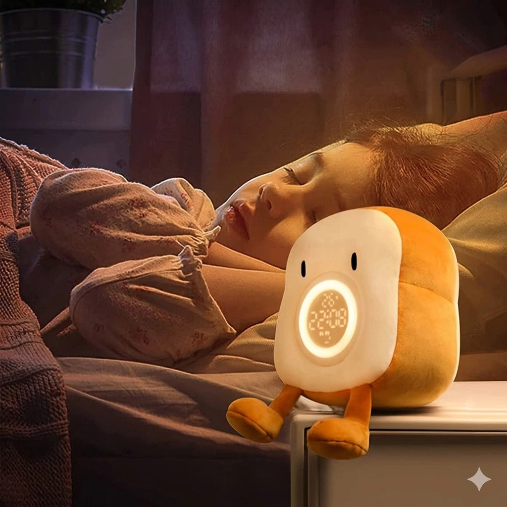 SnuggleGlow Rechargeable LED Alarm Clock & Night Light
