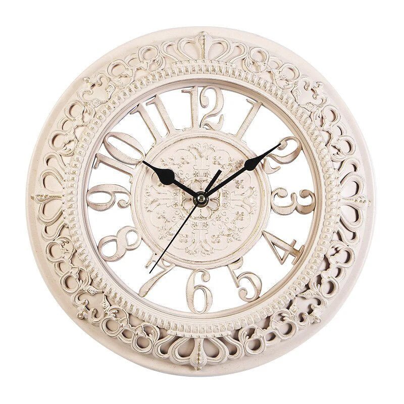 Elegant Metal Wall Clock with Antique Gold Finish for Home Décor