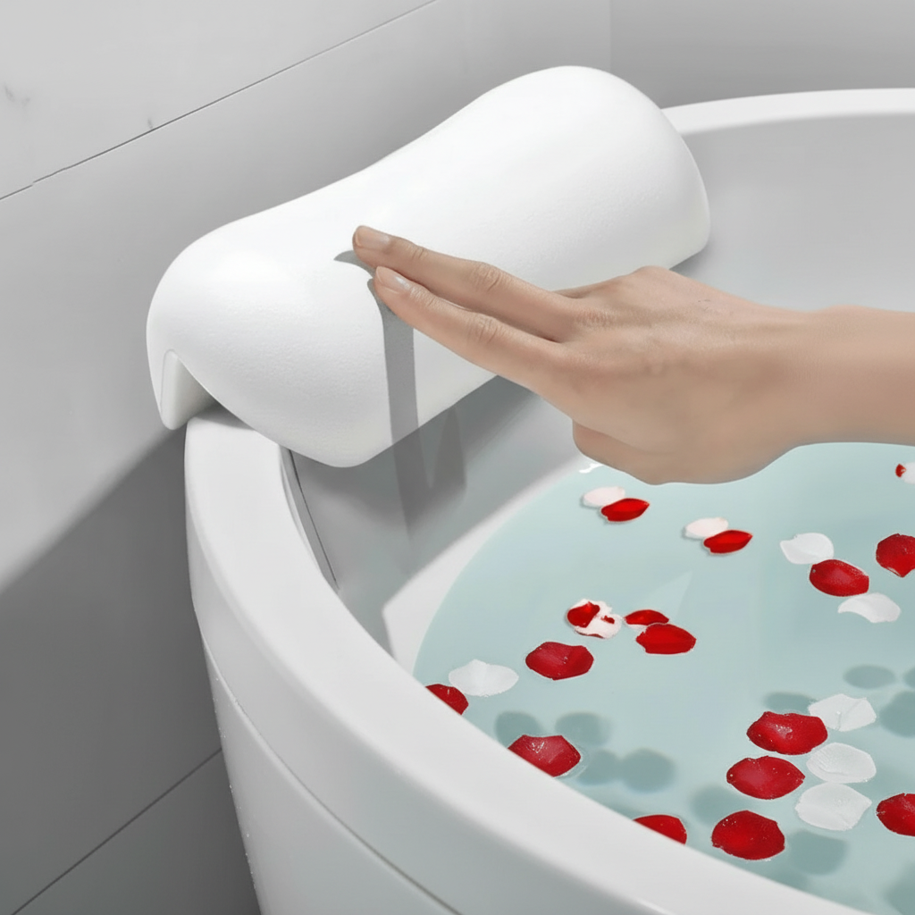 Neck Support Pillow for Bathtub with Suction Cups