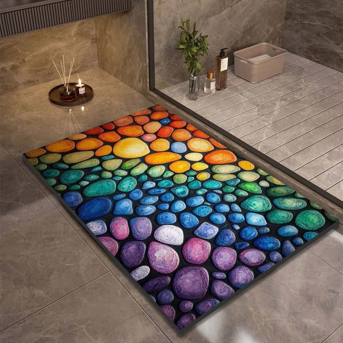 Quick Drying Non-Slip Stone Bath Mat for Bathroom Flooring