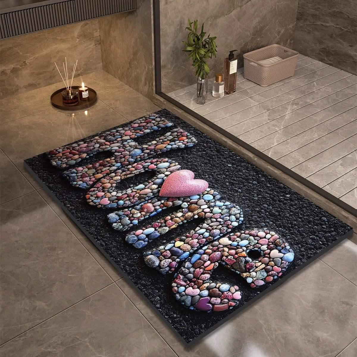 Quick Drying Non-Slip Stone Bath Mat for Bathroom Flooring