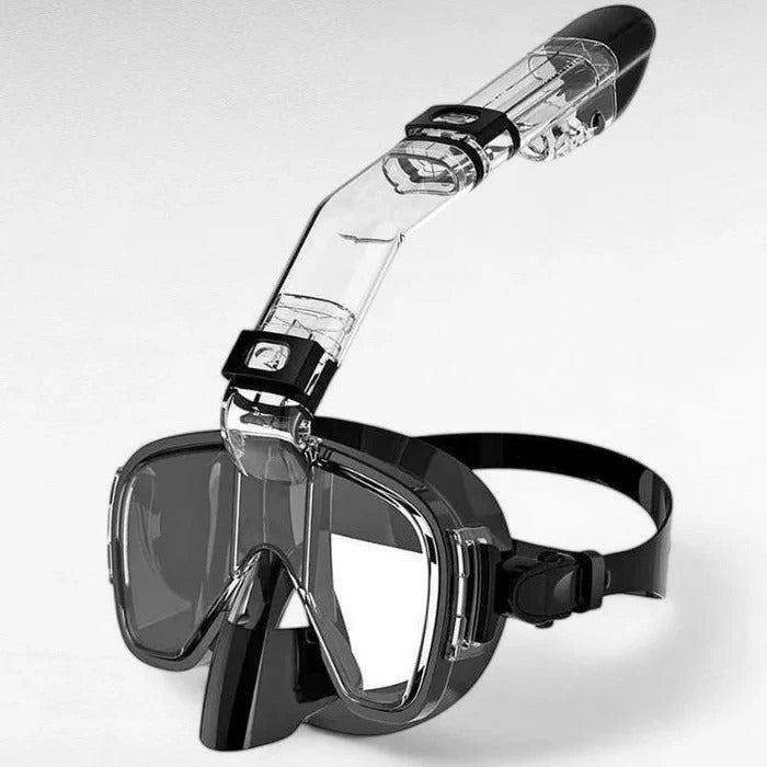 Full-Face Snorkel Mask with Dry Top - 180° Panoramic Anti-Fog Design
