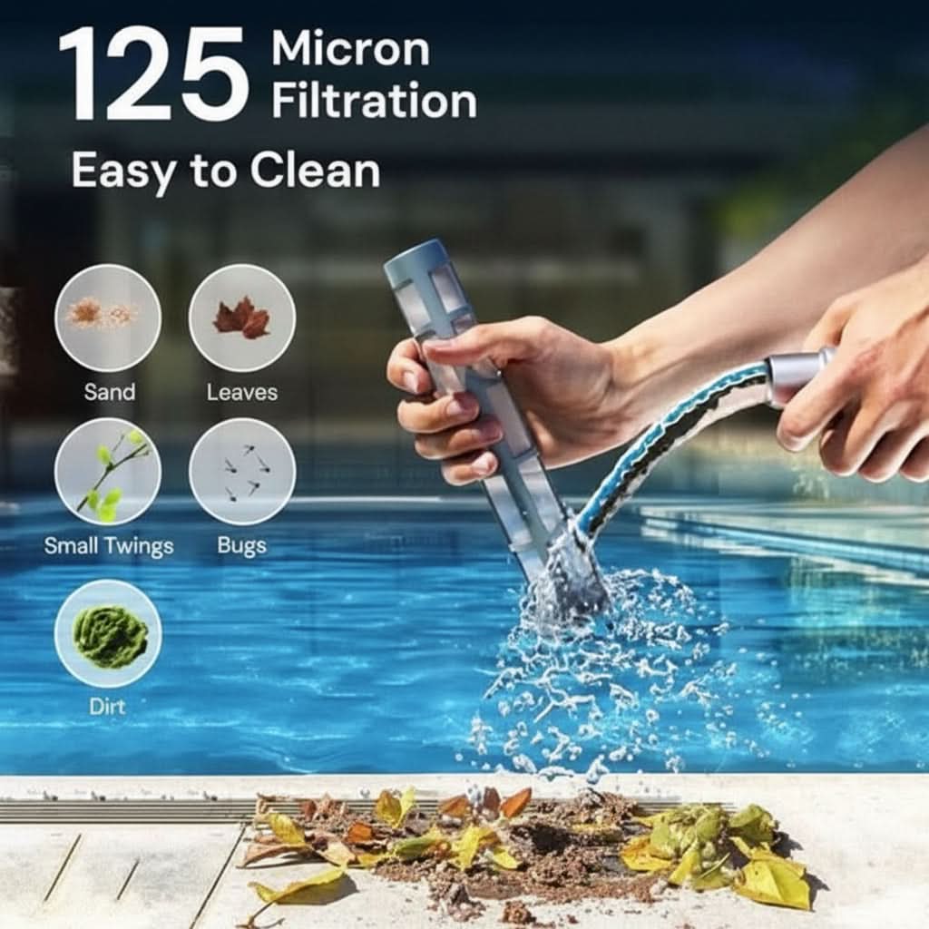 Rechargeable Handheld Vacuum for Pools and Spas with Telescopic Pole
